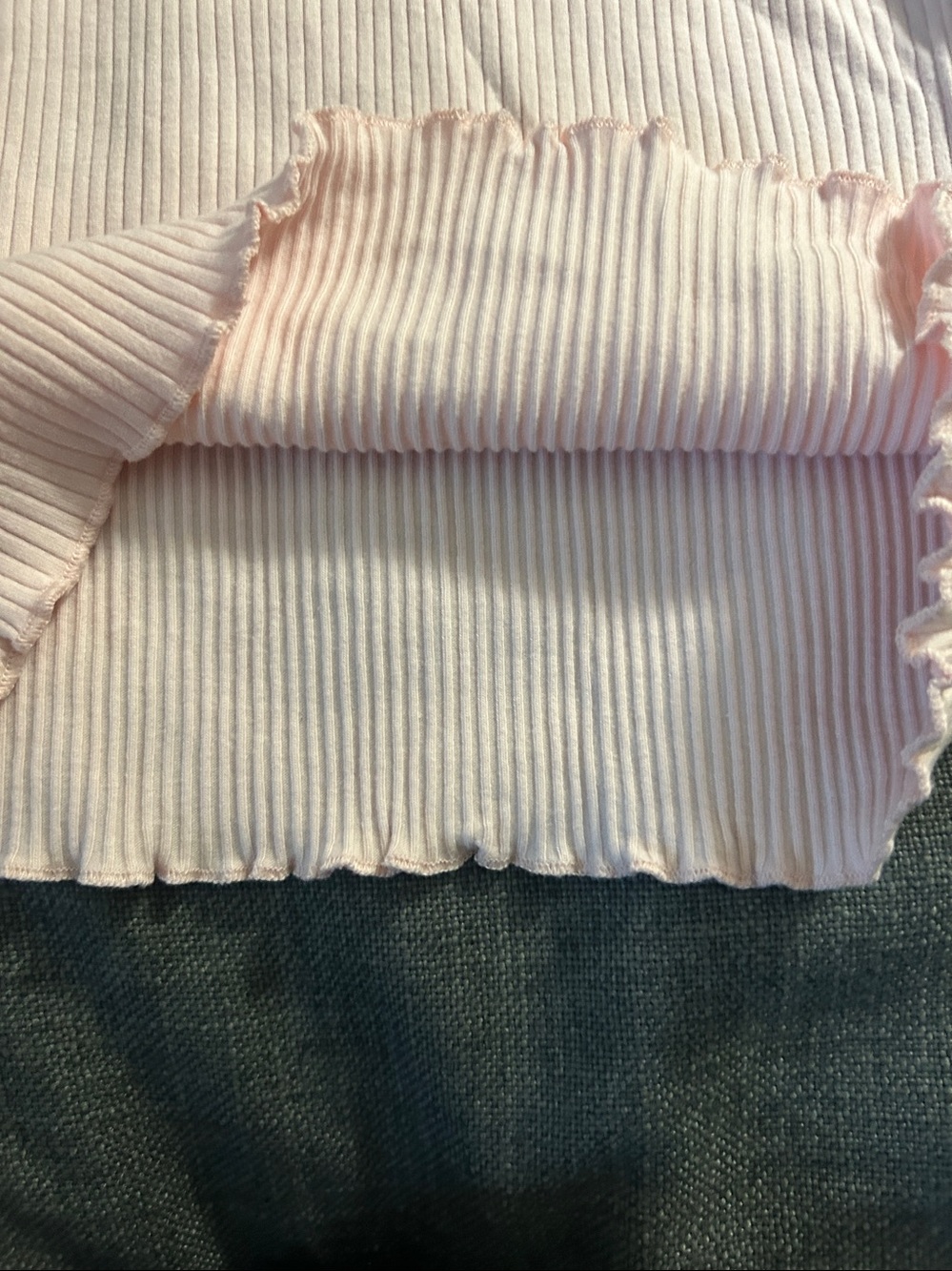 Girls' Ribbed Ruffle Sleeve Tank Top - Light Pink - Picture 6 of 9